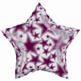 18" Mylar Balloon - Starburst Red - Clear Case Pack 24mylar 