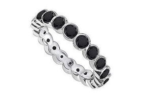 Black Diamond Eternity Band : 14K White Gold - 1.00 CT Diamonds - Ring Size 9.5black 