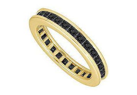 Black Diamond Eternity Band : 14K Yellow Gold  3.00 CT Diamonds - Ring Size 9.5black 