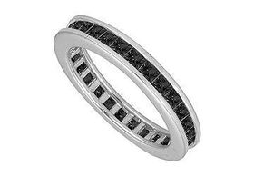 Black Diamond Eternity Band : 14K White Gold  5.00 CT Diamonds - Ring Size 9.5black 