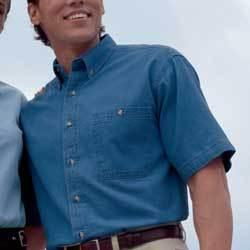 Luna Pier short sleeve denim shirt men Color: LIGHT DENIM 2XLluna 
