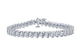 Diamond S Tennis Bracelet : Platinum - 2.00 CT Diamondsdiamond 