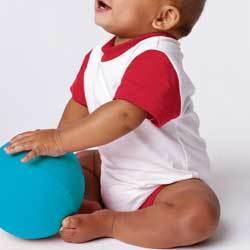 Rabbit Skins infant ringer cotton romper Color: TURQUOISE 18Mrabbit 