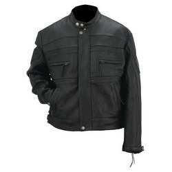 Evel Knievel&reg; Men&rsquo;s Black Genuine Leather Sport Touring Jacketevel 