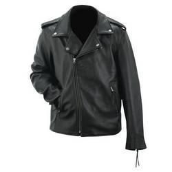 Evel Knievel&reg; Men&trade;s Black Genuine Leather Classic Motorcycle Jacketevel 