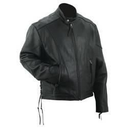 Evel Knievel&reg; Men&rsquo;s Black Genuine Leather Perforated Multi-Season Jacketevel 
