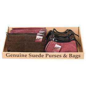 Maxam&reg; 8pc Genuine Suede Leather Purse Tray