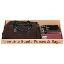 Maxam&reg; 10pc Genuine Suede Leather Purse Tray