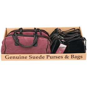Maxam&reg; 6pc Genuine Suede Leather Purse Tray