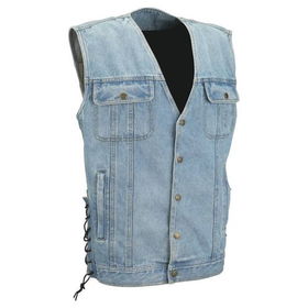 Diamond Plate&trade; Vintage Denim Classics Motorcycle Vest (3X)diamond 