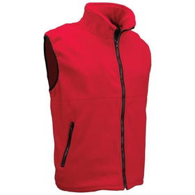 Maxam&reg; Mountain Red 100% Polyester Fleece Vest (Large)