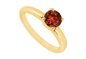 Garnet Ring : 14K Yellow Gold - 1.00 CT TGW - Ring Size 9.5garnet 