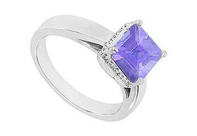 Tanzanite and Diamond Ring : 14K White Gold - 0.83 CT TGW - Ring Size 9.0tanzanite 