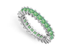 Emerald Eternity Band : 14K White Gold  3.00 CT TGW - Ring Size 9.5emerald 