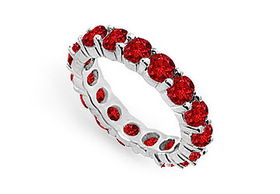 Ruby Eternity Band : 14K White Gold  3.00 CT TGW - Ring Size 9.0ruby 