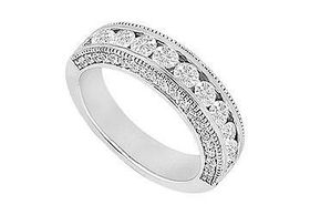 Diamond Wedding Band : 14K White Gold - 1.00 CT Diamonds - Ring Size 9.0diamond 