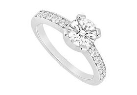 Diamond Engagement Ring : 14K White Gold - 0.66 CT Diamonds - Ring Size 9.5diamond 