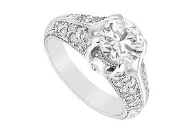 Diamond Engagement Ring : 14K White Gold - 1.00 CT Diamonds - Ring Size 9.0diamond 