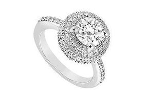 Diamond Engagement Ring : 14K White Gold - 1.25 CT Diamonds - Ring Size 9.0diamond 