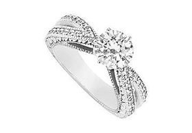 Diamond Engagement Ring : 14K White Gold - 1.00 CT Diamonds - Ring Size 9.5diamond 