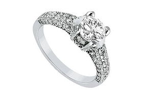 Diamond Engagement Ring : Platinum - 1.25 CT Diamonds - Ring Size 9.0diamond 