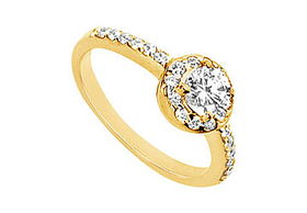 Diamond Engagement Ring : 14K Yellow Gold - 1.00 CT Diamonds - Ring Size 9.5diamond 