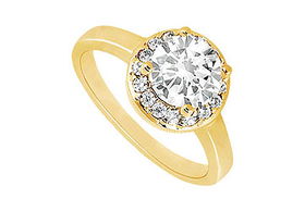 Diamond Engagement Ring : 14K Yellow Gold - 0.75 CT Diamonds - Ring Size 9.0diamond 