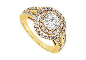 Diamond Engagement Ring : 14K Yellow Gold - 1.25 CT Diamonds - Ring Size 9.0diamond 