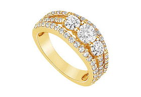 Diamond Engagement Ring : 14K Yellow Gold - 2.25 CT Diamonds - Ring Size 9.0diamond 