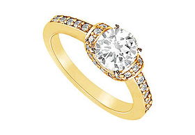 Diamond Engagement Ring : 14K Yellow Gold - 0.75 CT Diamonds - Ring Size 9.0diamond 