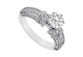 Diamond Engagement Ring : 14K White Gold - 1.00 CT Diamonds - Ring Size 9.0diamond 