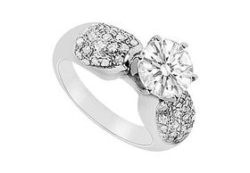 Diamond Engagement Ring : 14K White Gold - 1.00 CT Diamonds - Ring Size 9.5diamond 