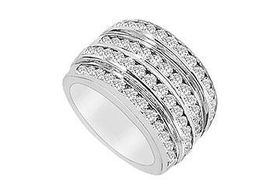 Diamond Row Ring : 14K White Gold - 2.00 CT Diamonds - Ring Size 9.5diamond 