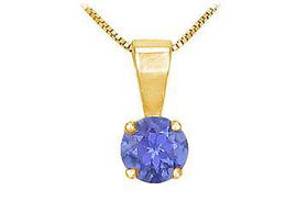 Tanzanite Solitaire Pendant : 14K Yellow Gold - 1.00 CT TGWtanzanite 