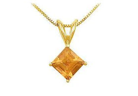 Citrine Solitaire Pendant : 14K Yellow Gold - 1.00 CT TGWcitrine 