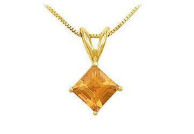 Citrine Solitaire Pendant : 14K Yellow Gold - 1.00 CT TGWcitrine 