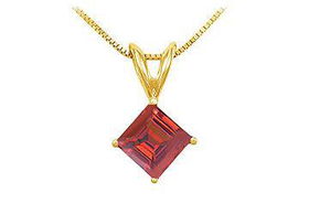 Ruby Solitaire Pendant : 14K Yellow Gold - 1.00 CT TGWruby 