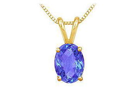 Tanzanite Solitaire Pendant : 14K Yellow Gold - 1.00 CT TGWtanzanite 