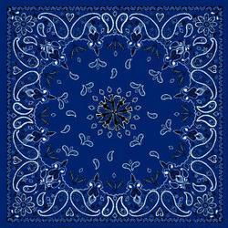 Bandanna, 100% Cotton, Paisley Navy, Premium 22 x 22 in.bandanna 