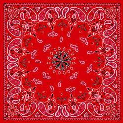 Bandanna, 100% Cotton, Paisley Red, Premium, 22 x 22 in.bandanna 