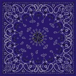 Bandanna, 100% Cotton, Paisley Purple, Premium, 22 x 22 in.bandanna 