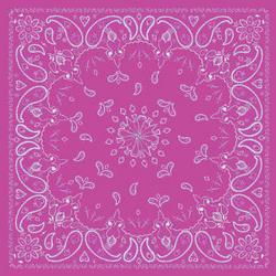 Bandanna, 100% Cotton, Paisley Pink, Premium, 22 x 22 in.bandanna 