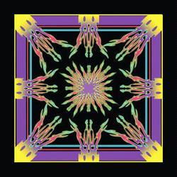 Bandanna, 100% Cotton, Hot Rod Tribal, 22 x 22 in.bandanna 