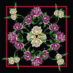 Bandanna, 100% Cotton, Roses, 22 x 22 in.bandanna 