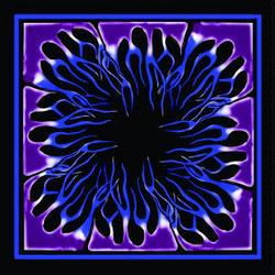 Bandanna, 100% Cotton, Blue Transitional Flames, 22 x 22 in.bandanna 
