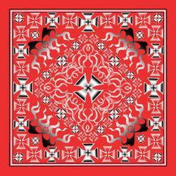 Bandanna, 100% Cotton, Orange Iron Cross, 22 x 22 in.bandanna 