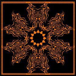 Bandanna, 100% Cotton, Black Tribal Phoenix, 22 x 22 in.bandanna 