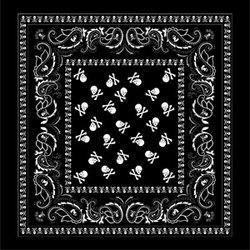 Bandanna, 100% Cotton, Black Pirate, 22 x 22 in.bandanna 