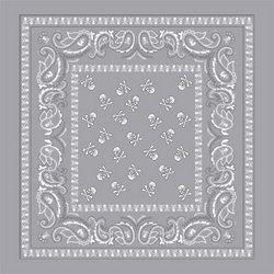 Bandanna, 100% Cotton, Grey Pirate, 22 x 22 in.bandanna 