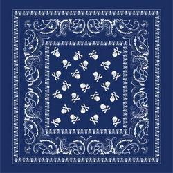 Bandanna, 100% Cotton, Navy Blue Pirate, 22 x 22 in.bandanna 